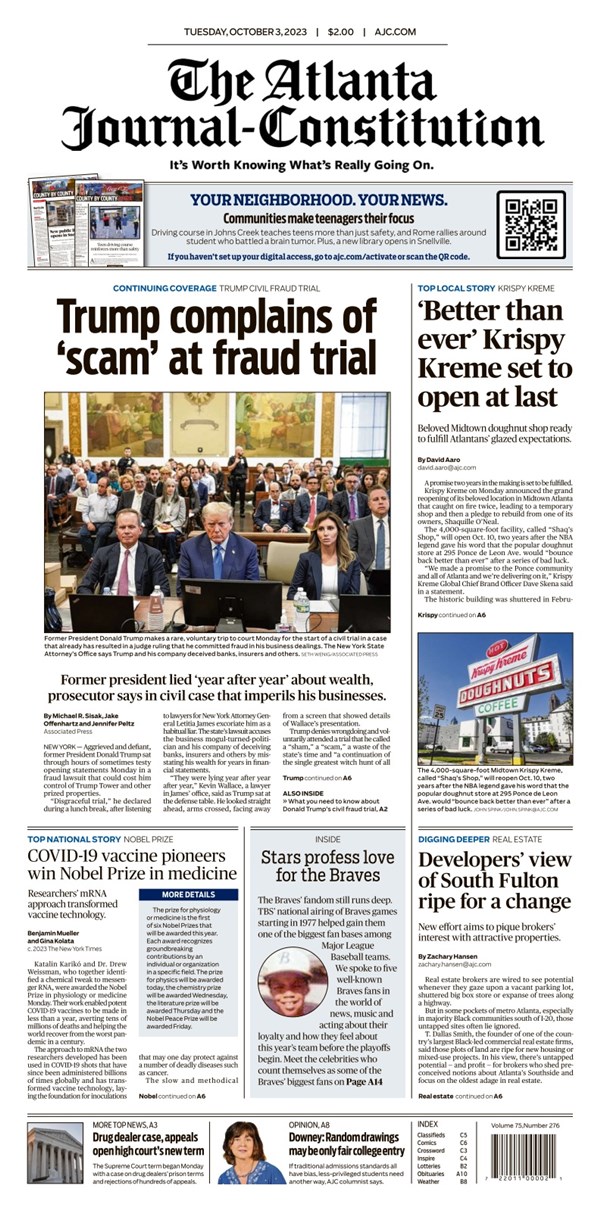 Where to find an updated edition of Friday's Atlanta Journal-Constitution