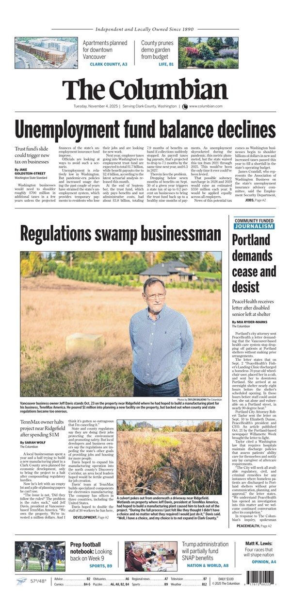newspaper front page