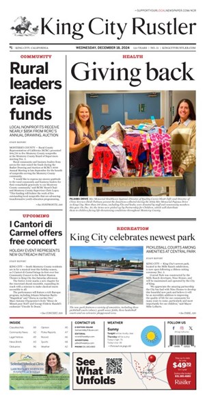 King City Rustler, King City's Weekly Newspaper PDF Edition, King City CA